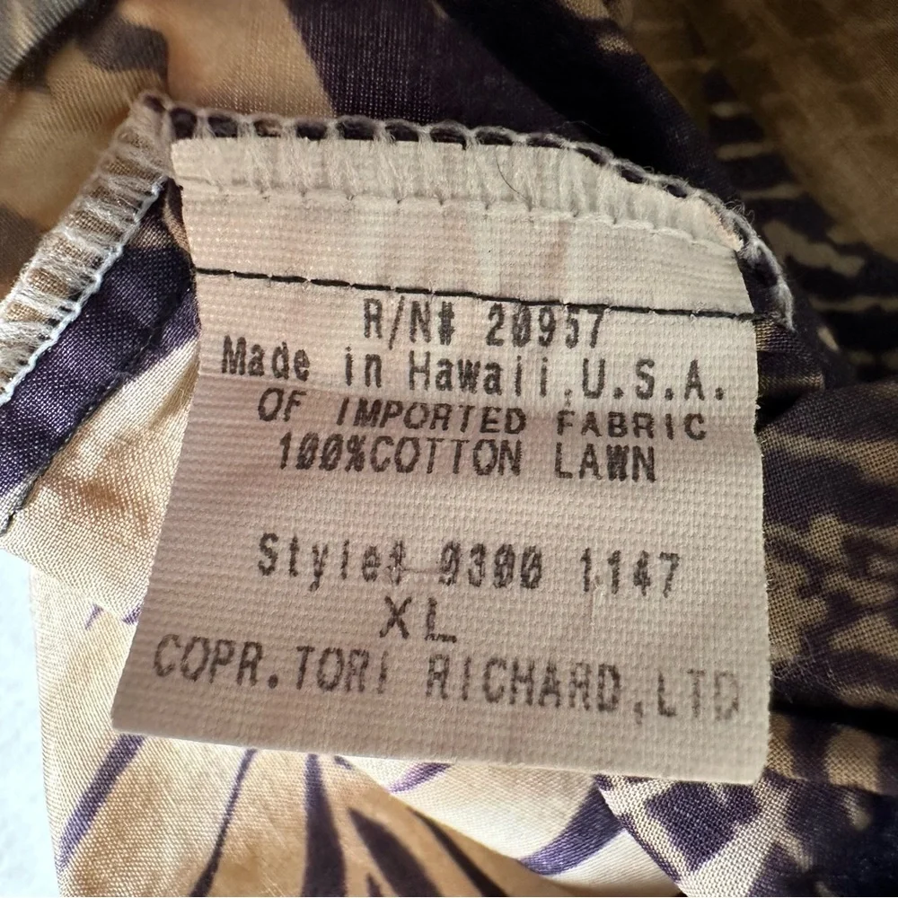 Tori Richard Honolulu Shirt Men Size XL Short Sleeve Hawaiian 100% Cotton Lawn - Picture 6 of 11